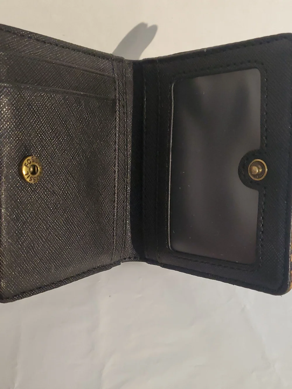 Fossil Leopard-Print Card Wallet in Tan, Brown & Black